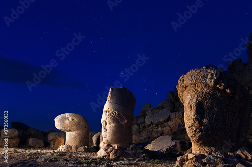 Nemrut Mountain with the statues built in the 1st century BC by Commagene Kingdom, in Adiyaman, Turkey photo