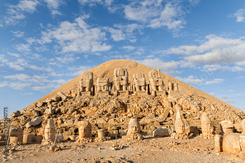 Nemrut Mountain with the statues built in the 1st century BC by Commagene Kingdom, in Adiyaman, Turkey