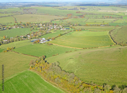 Aerial view of the fields at Monks Down in Wiltshire  © Jenny Thompson