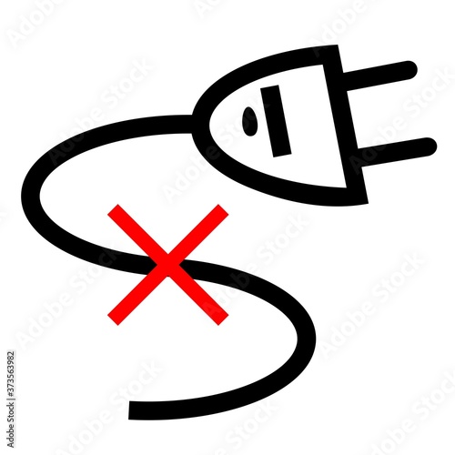 disconnect icon. unplug sign.