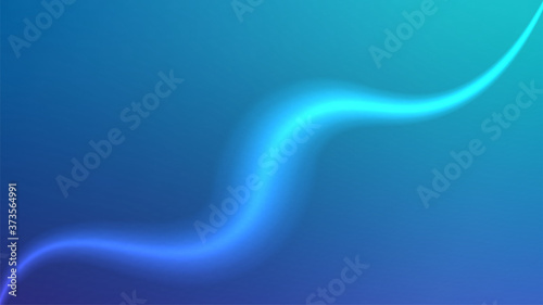 Abstract blue background. Glowing liquid shape. Organic vector backdrop. Futuristic abstraction. Deep, calm gradient. Web banner or poster template.