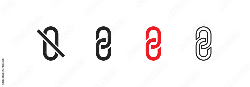 Chain, simple icon set. Link isolated concept. Hyperlink, web button symbol in vector flat Chain, simple icon set. Link isolated concept. Hyperlink, web button symbol in vector flat