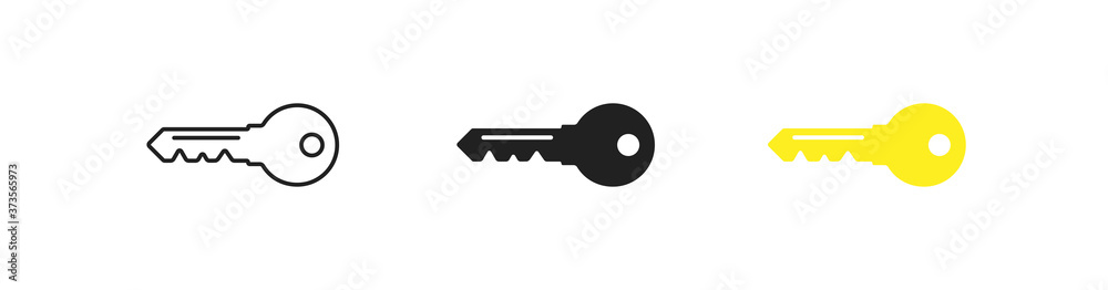 Key, simple isolated icon set. Lock symbol concept in vector flat Key, simple isolated icon set. Lock symbol concept in vector flat