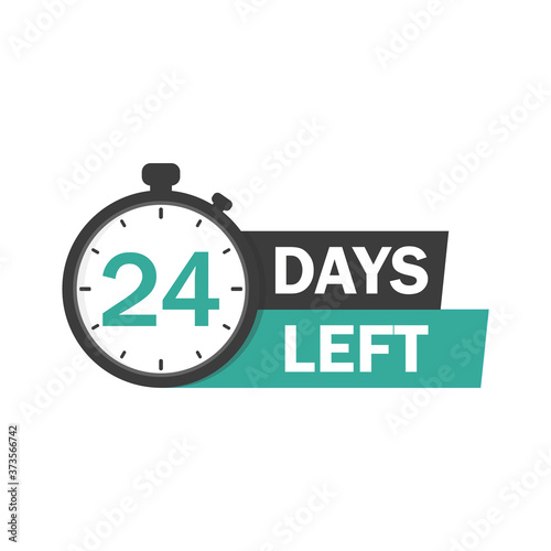 24 days left banner. flat style. days left concept