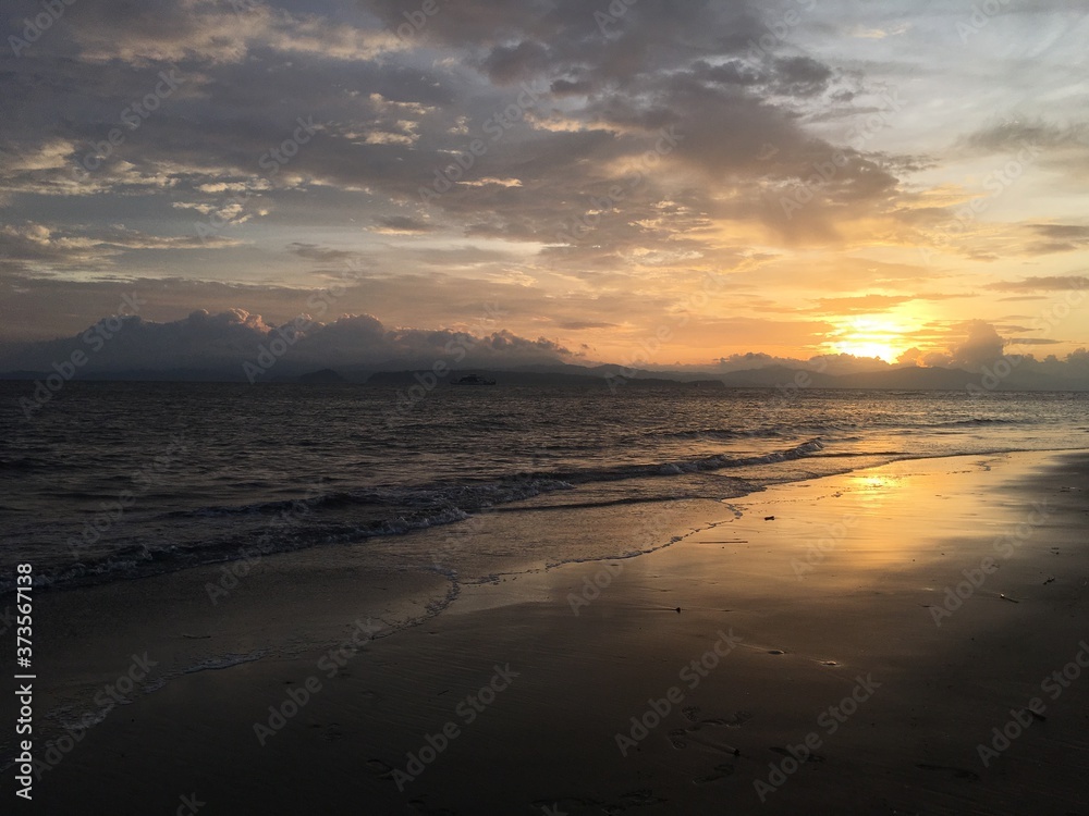 Costa Rica. Puntarenas beach.. Sunset.