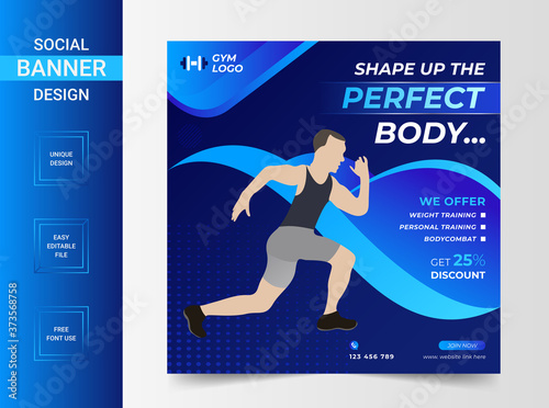 Fitness Banner design for social media