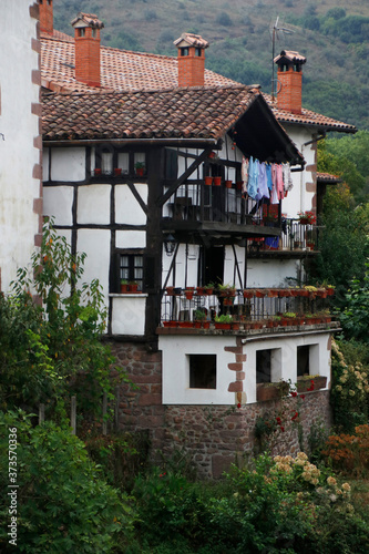 Classic Basque architecture in Elizondo, Navarre