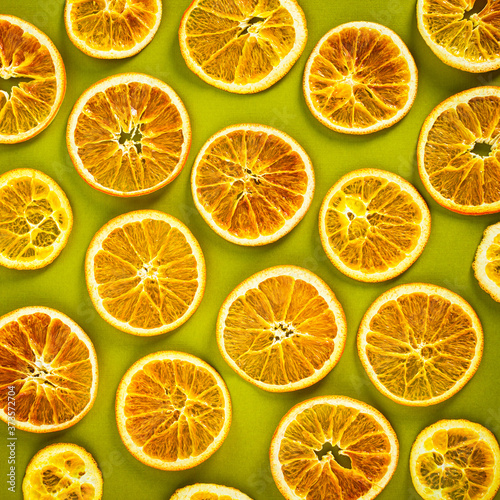 Dry Oranges Slices Snack. Dry Oranges for Christmas Decorations. Selective focus.