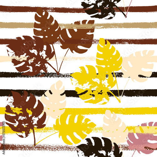 Sailor Stripes Vector Seamless Pattern  Brown Yellow Earth Tone Exotic Fabric. Adventure 