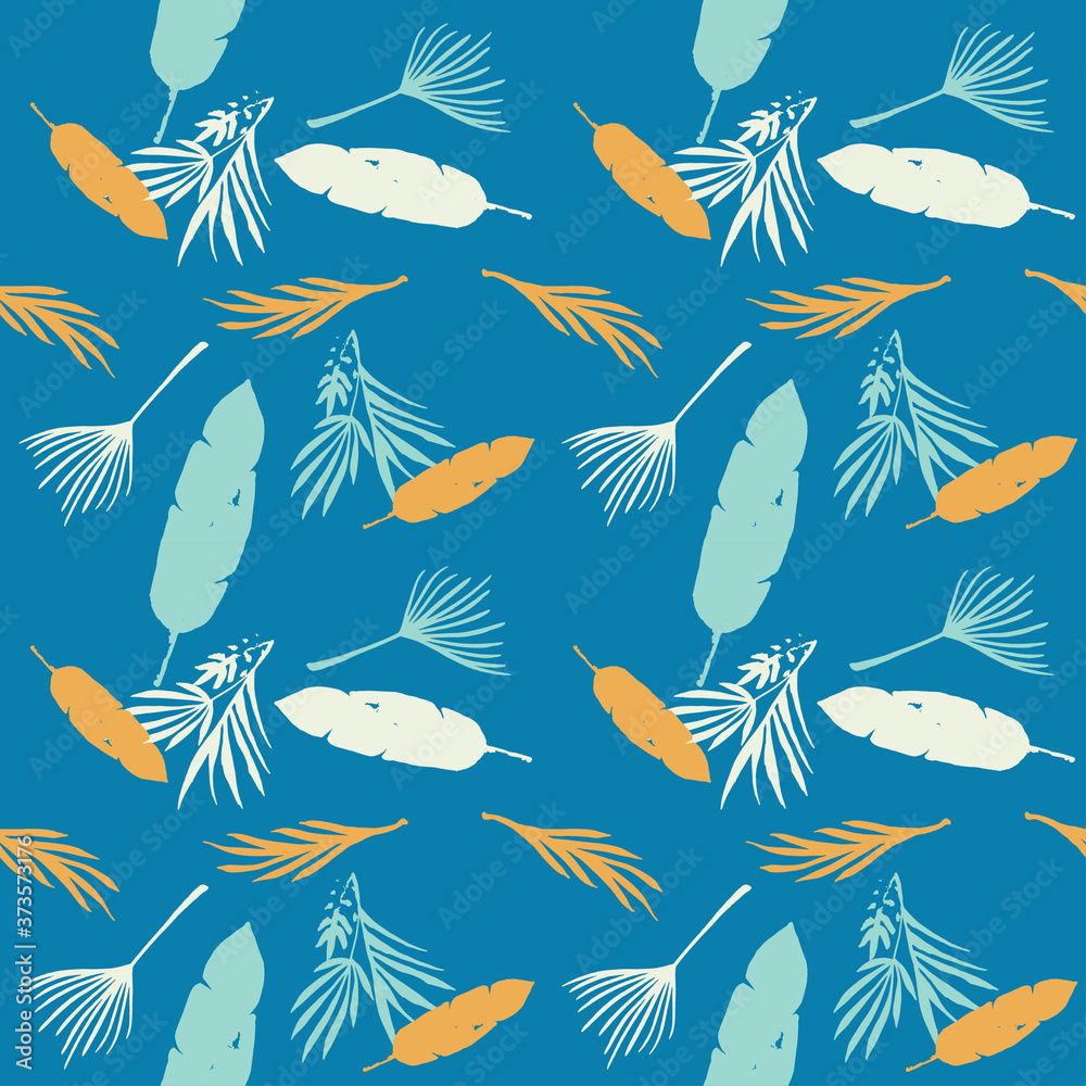 Modern Tropical Vector Seamless Pattern. Painted Floral Background. Cool Summer Fabrics. Monstera Dandelion Modern Tropical Vector Seamless Pattern. Painted Floral Background. Cool Summer Fabrics. Monstera Dandelion