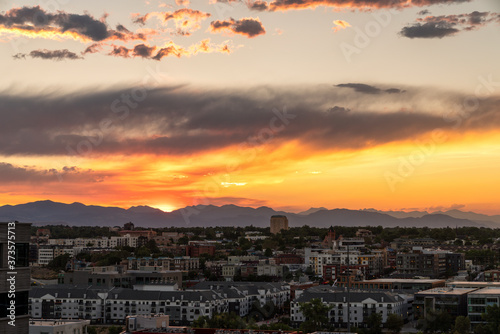 Colorful sunset over Denver © skostep