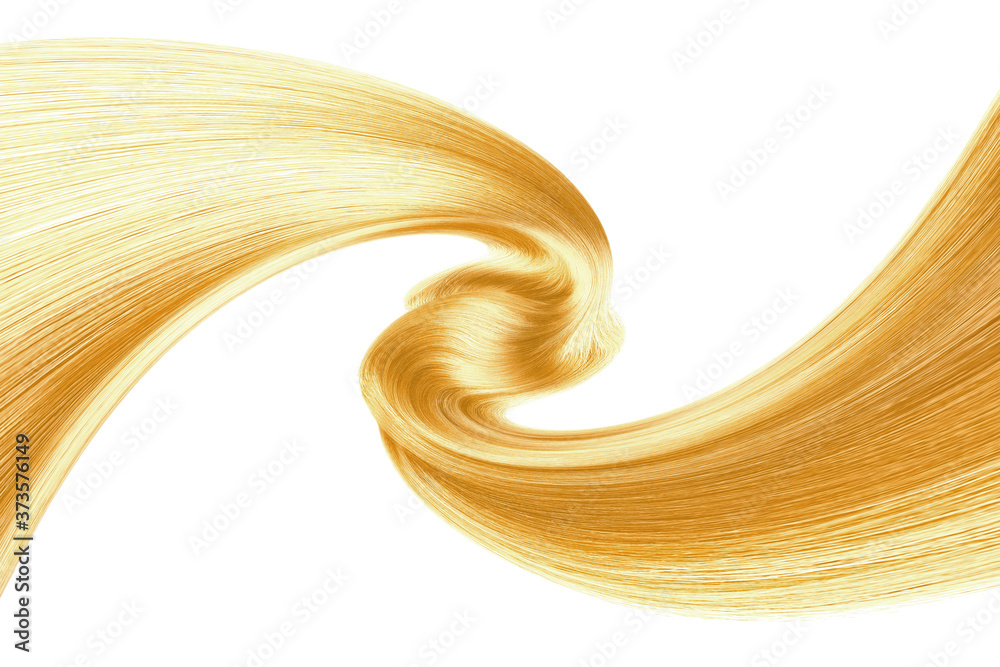 Swirled long blond hair isolated on white background Swirled long blond hair isolated on white background