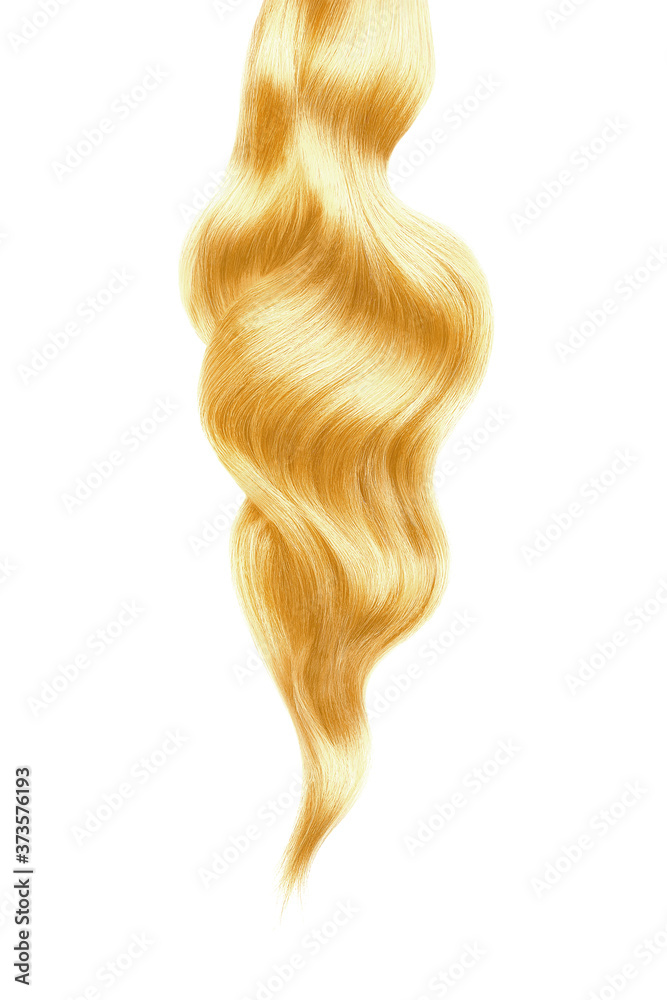 Blond shiny hair on white background, isolated Blond shiny hair on white background, isolated