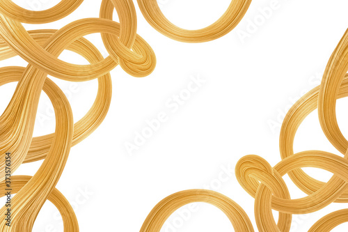 Waves of blond hair isolated on white background. Copy space