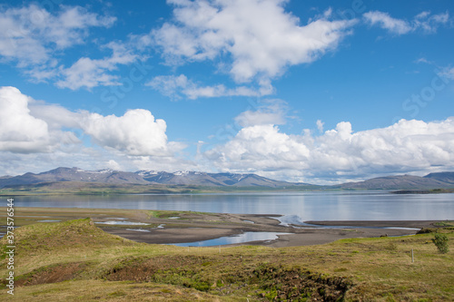 View over Hvalfjordur fjord in Iceland