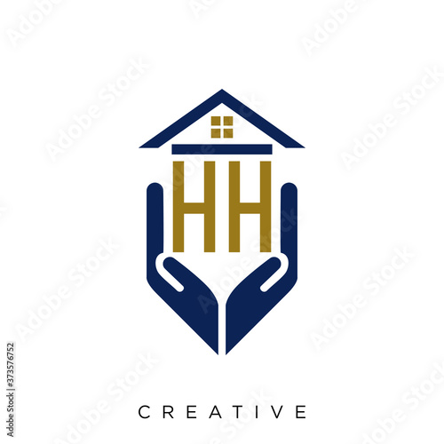 hh home logo design vector icon symbol