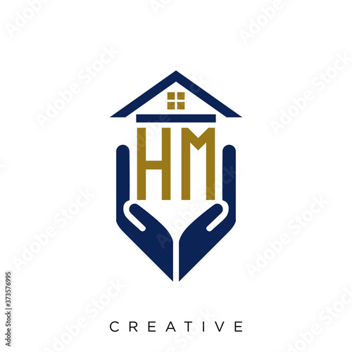 hm home logo design vector icon symbol