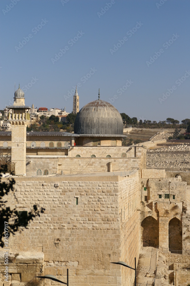 Al Aqsa mosque and minaret - islam in a holy land