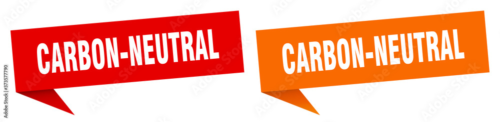 carbon-neutral banner sign. carbon-neutral speech bubble label set carbon-neutral banner sign. carbon-neutral speech bubble label set