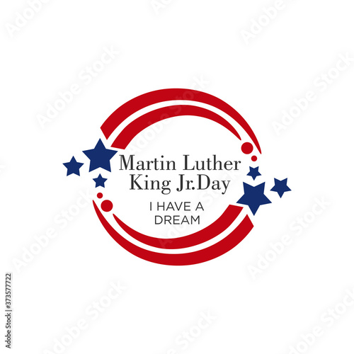 Martin luther king jr. day. With text i have a dream. American flag. MLK Banner of memorial day. Editable Vector illustration. eps 10