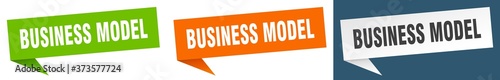 business model banner sign. business model speech bubble label set