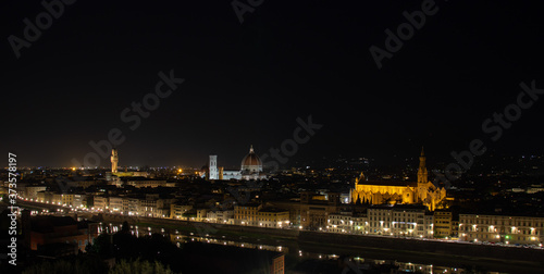 Florence cityscape from Piazzale Michelangelo at night