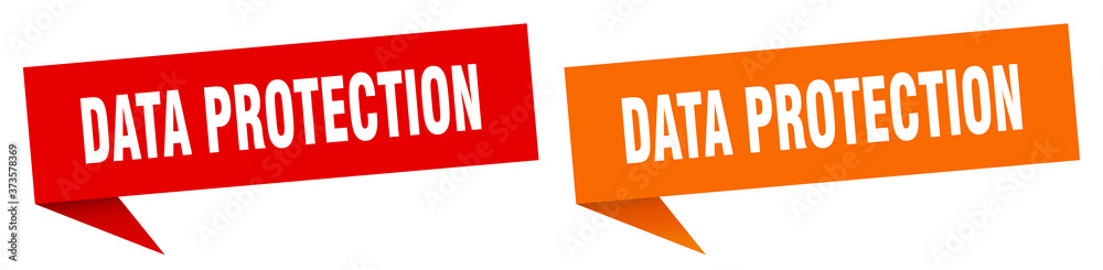 data protection banner sign. data protection speech bubble label set