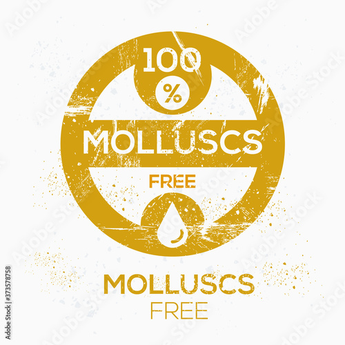 (Molluscs free) label sign, vector illustration.