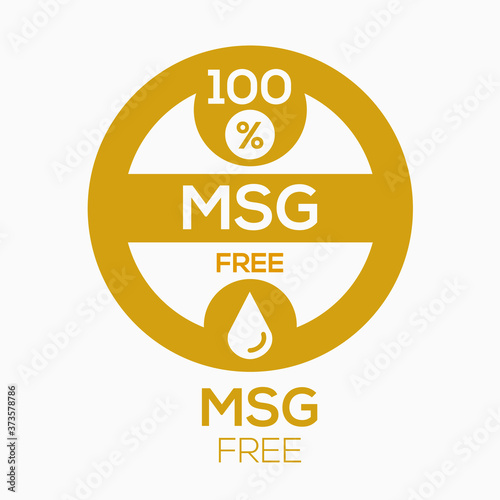 (MSG free) Monosodium glutamate label sign, vector illustration.
