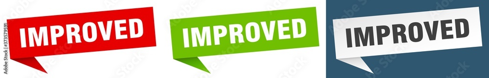 improved banner sign. improved speech bubble label set improved banner sign. improved speech bubble label set