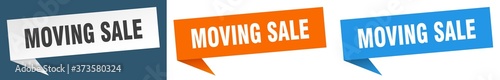 moving sale banner sign. moving sale speech bubble label set