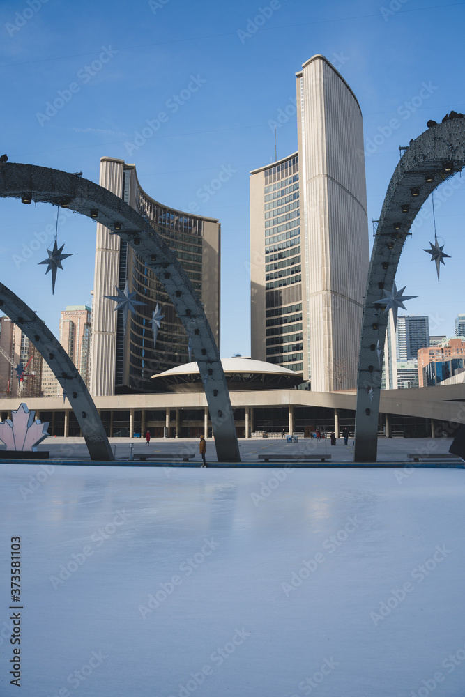 Fototapeta premium Toronto City Hall podczas cichej zimy