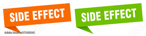 side effect banner sign. side effect speech bubble label set