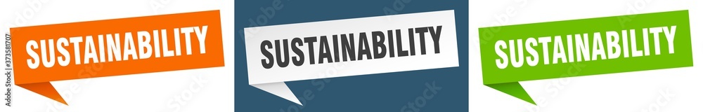 sustainability banner sign. sustainability speech bubble label set