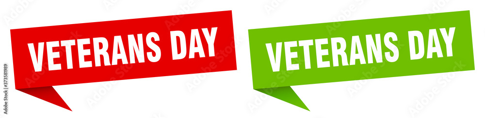 veterans day banner sign. veterans day speech bubble label set veterans day banner sign. veterans day speech bubble label set
