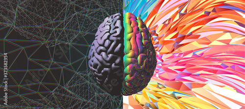 Functional and power of brain illustration