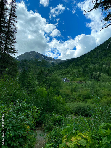 mountain landscape with blue sky