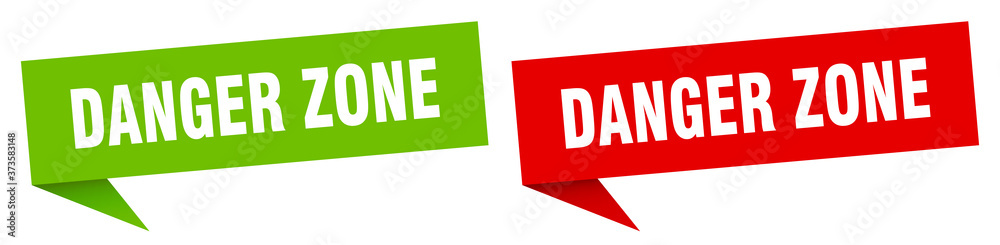 danger zone banner sign. danger zone speech bubble label set danger zone banner sign. danger zone speech bubble label set