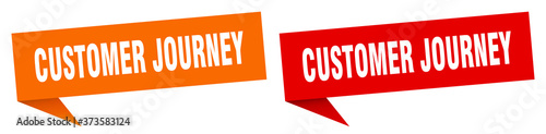 customer journey banner sign. customer journey speech bubble label set