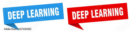 deep learning banner sign. deep learning speech bubble label set