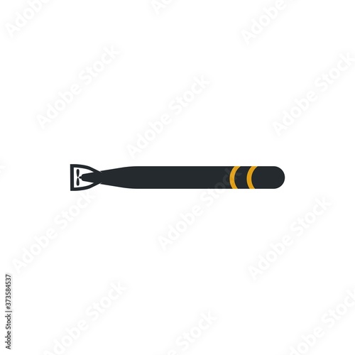 Torpedo weapon vector icon in flat illustration