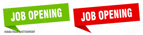 job opening banner sign. job opening speech bubble label set
