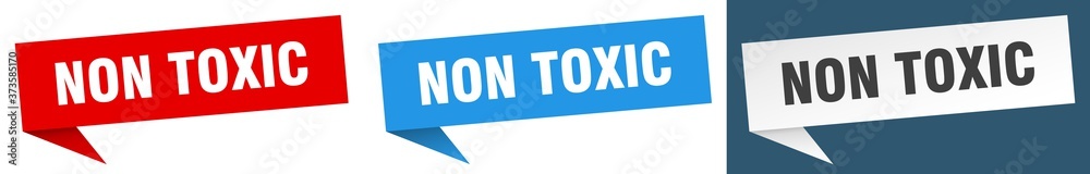 non toxic banner sign. non toxic speech bubble label set