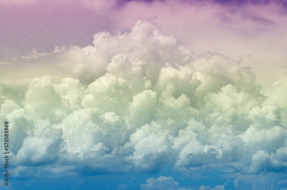 Fototapeta Background of large clouds on soft pastel colors