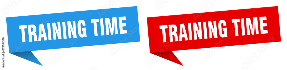 training time banner sign. training time speech bubble label set training time banner sign. training time speech bubble label set