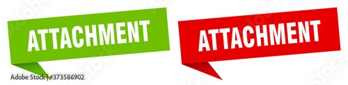 attachment banner sign. attachment speech bubble label set