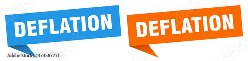 deflation banner sign. deflation speech bubble label set