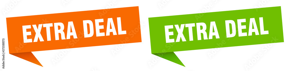 extra deal banner sign. extra deal speech bubble label set extra deal banner sign. extra deal speech bubble label set