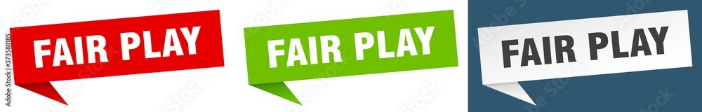 fair play banner sign. fair play speech bubble label set fair play banner sign. fair play speech bubble label set