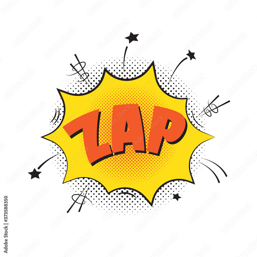 Comic speech bubble with zap text.